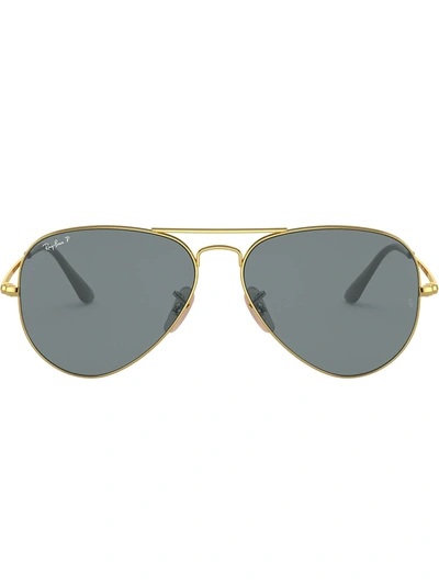 Ray Ban Aviator Sunglasses In Gold