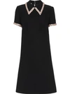 Miu Miu Crystal Embellished Cady Mini Dress In Black