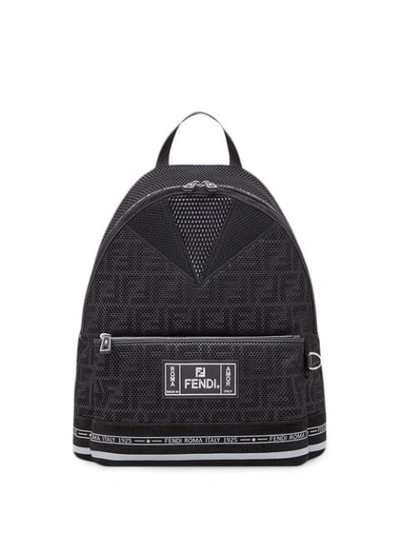 Fendi Ff Logo Tech Backpack - Schwarz In Black