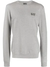 Ea7 Logo Long-sleeve Sweatshirt In Grey