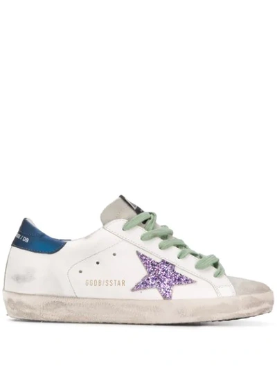 Golden Goose Distressed Superstar Sneakers In White
