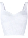 Dolce & Gabbana White Lace-embroidered Corset-style Bustier