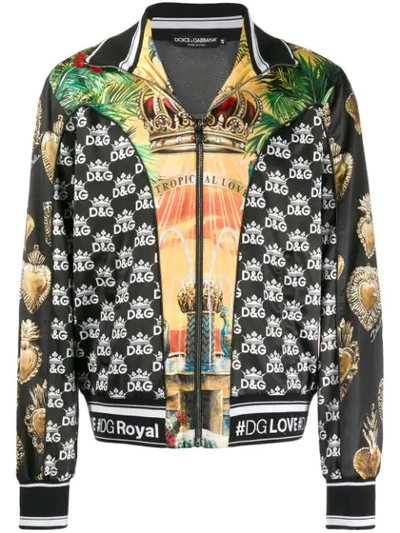 Dolce & Gabbana Printed Bomber Jacket In S9000