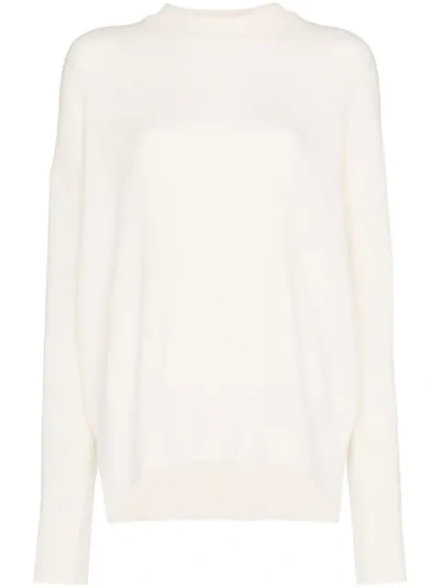 Jil Sander Knitted Cashmere Jumper In Neutrals