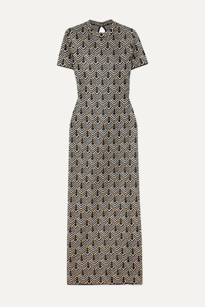 Paco Rabanne Geometric-pattern Metallic-jacquard Maxi Dress In Lurex