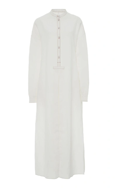 Jil Sander Marina Buttoned Maxi Dress In White