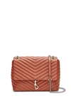 Rebecca Minkoff Edie Medium Convertible Leather Shoulder Bag In Acorn