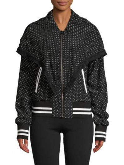 Dolce & Gabbana Silk Dotted Sports Jacket In Black