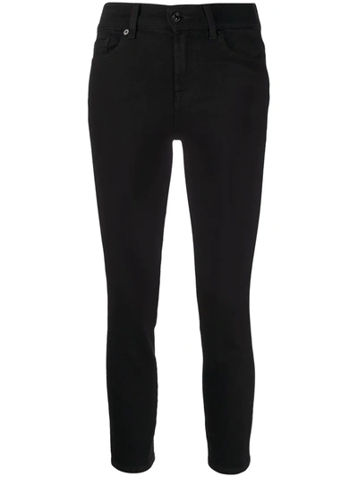 7 For All Mankind Gwenevere High-waist Cropped Skinny Jeans In Black