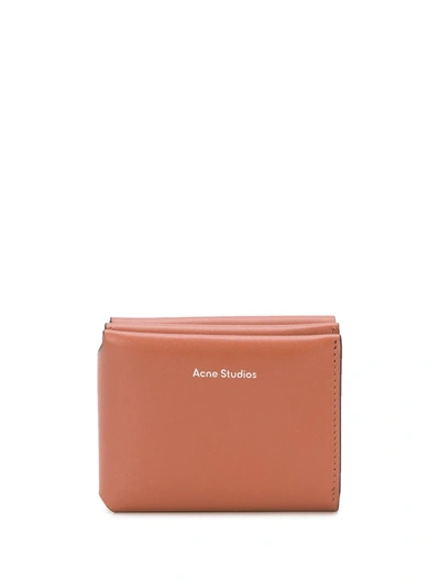 Acne Studios Trifold Card Wallet Almond Brown In Brown