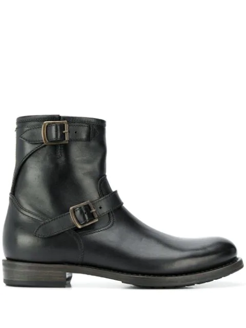 Project Twlv 'lowrider' Buckled Leather Boots In Black | ModeSens