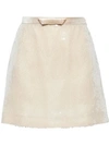 Miu Miu Sequinned Mini Skirt In Neutrals