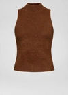 Versace Mohair Sleeveless Top In Brown