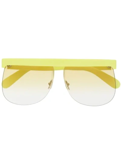 Courrèges Oversized Frame Sunglasses In Yellow