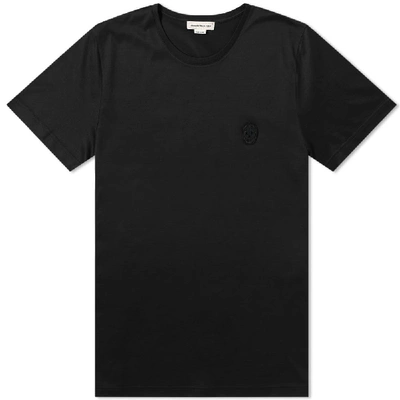 Alexander Mcqueen Skull Patch Cotton T-shirt In Black