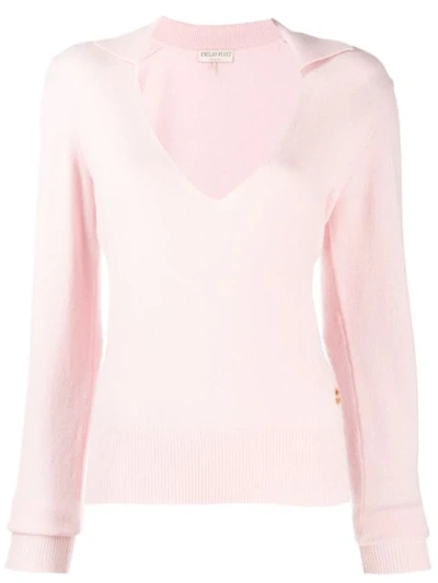 Emilio Pucci Cashmere V-neck Sweater In Pink
