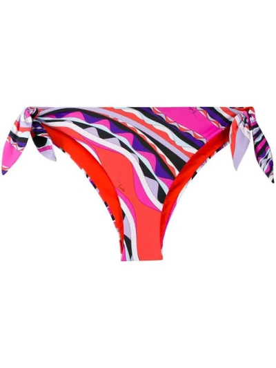 Emilio Pucci Tie-side Twist Front Burle Bikini In Purple