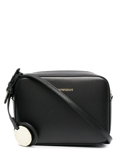 Emporio Armani Mini Dollaro Black Faux Leather Camera Bag