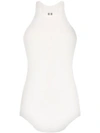 Rick Owens Ribbed Tank Top In White