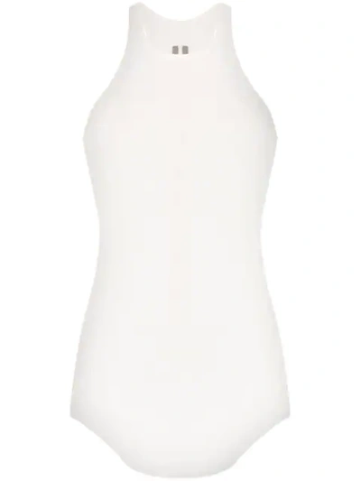 Rick Owens Ribbed Tank Top In White