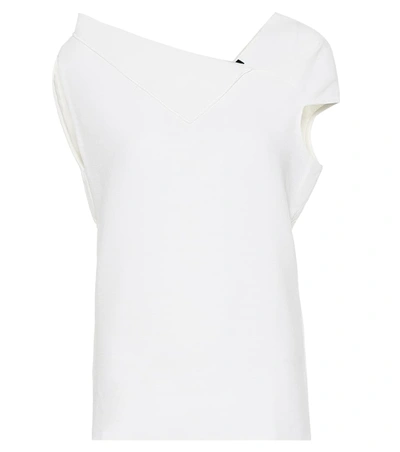 Roland Mouret Raywell Wool-crêpe Top In White