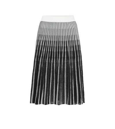 Jonathan Simkhai Striped Stretch-knit Midi Skirt In Black