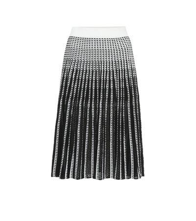 Simkhai Striped Stretch-knit Midi Skirt In White