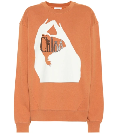 Chloé Logo Cotton-jersey Sweatshirt In Pink