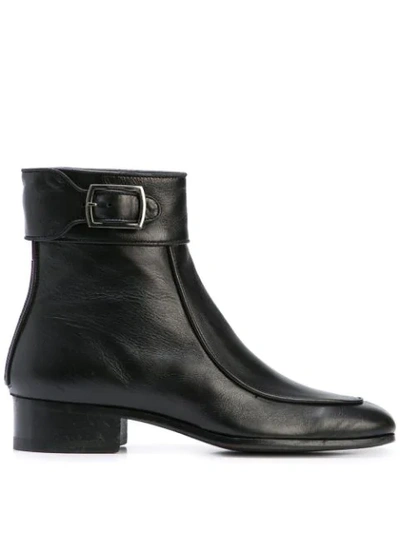 Saint Laurent Black Miles Square Toe Ankle Boot