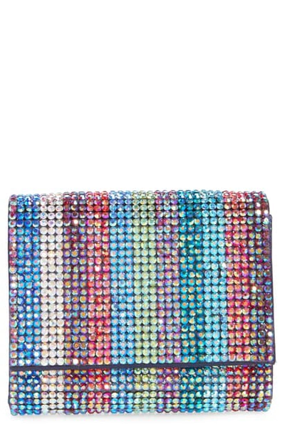 Judith Leiber Fizzy Fullbead Multicolored Crystal Clutch Bag In Ab Blue Multi