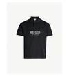 Kenzo Branded Logo Cotton-piqué Polo Shirt In Black