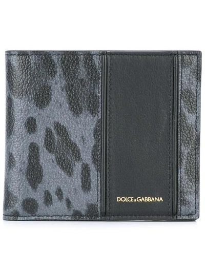 Dolce & Gabbana Leopard Print Billfold Wallet - Black