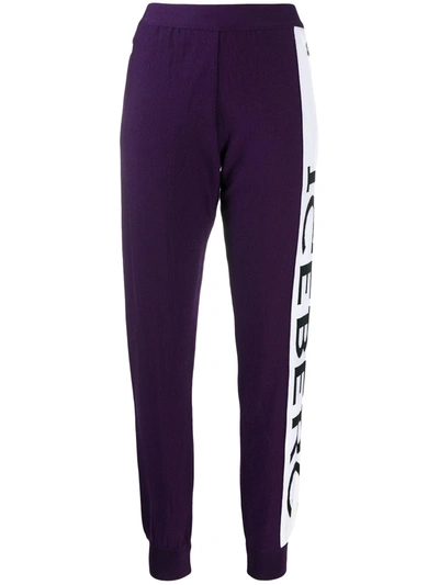 Iceberg Logo Track Trousers In Purple