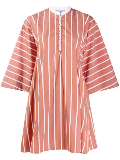 Thierry Colson Rachel Striped Cotton Kaftan In Neutrals