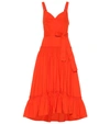 Proenza Schouler Sleeveless Tiered Cotton Poplin Dress In Orange