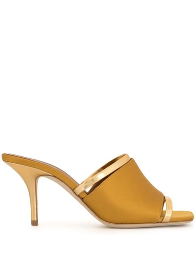 Malone Souliers Laney Leather And Satin Mules In Yellows