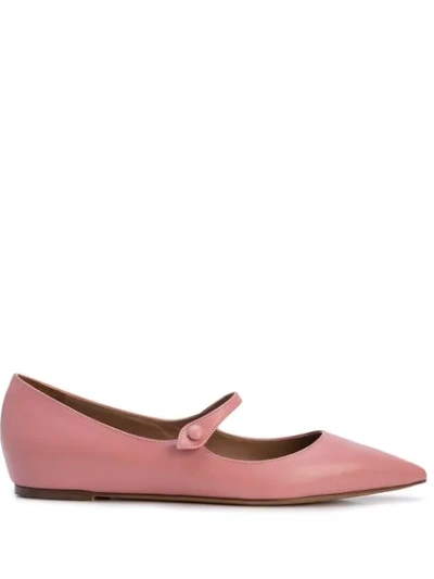 Tabitha Simmons Hermione Leather Mary-jane Flats In Pink