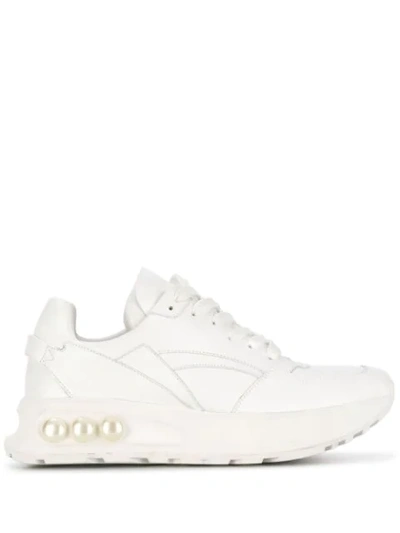Nicholas Kirkwood Nkp3 Faux Pearl-embellished Leather Sneakers In White