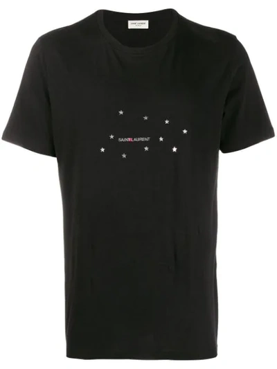 Saint Laurent Men's Stars Logo Short-sleeve Cotton T-shirt, Black