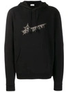 Saint Laurent Star Logo Hooded Sweatshirt In Black