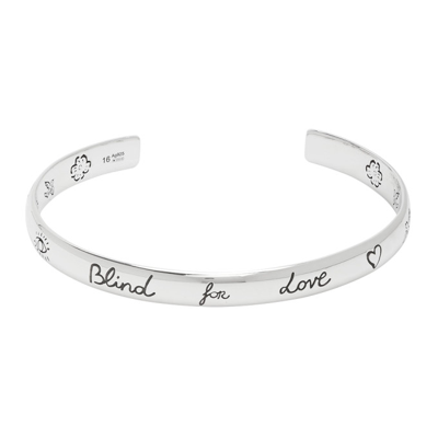 Gucci Blind For Love 6mm Sterling Silver Cuff Bracelet