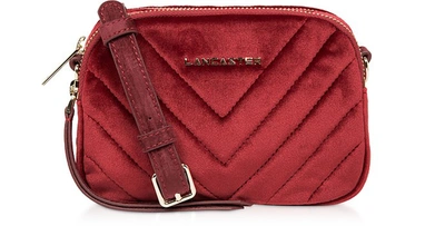 Lancaster Quilted Velvet Couture Mini Camera/belt Bag In Red
