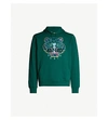 Kenzo Tiger-embroidered Cotton-jersey Hoody In Pine