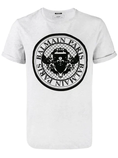 Balmain Grey Cotton T-shirt