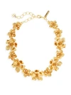 Oscar De La Renta Swarovski Crystal Flower Necklace In Gold