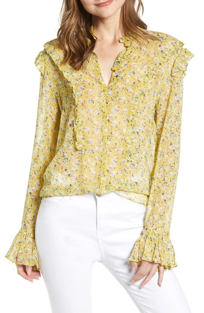 Zadig & Voltaire Tweet Anenome Floral Ruffle Blouse In Bouton
