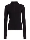 Helmut Lang Women's Highneck Cotton Rib-knit Top In Black