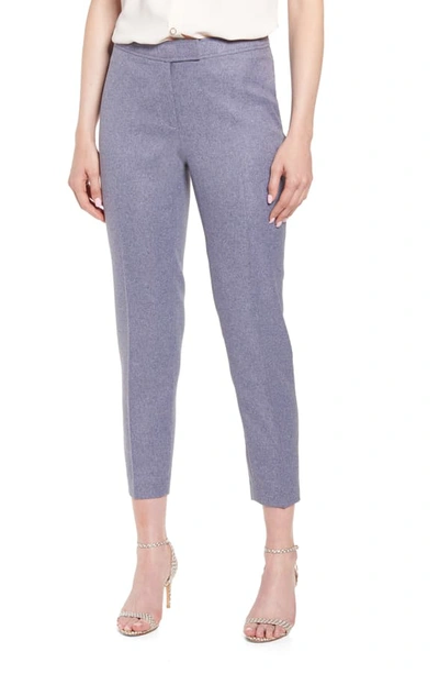 Anne Klein Cropped Straight-leg Pants In Denim Heather