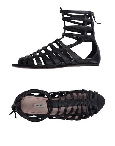 Miu Miu Sandals In ブラック | ModeSens