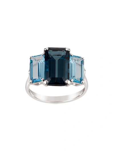 Dinny Hall Silver Trinny Trilogy Blue Topaz Ring